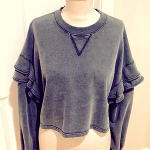 7 by All Mankind Cotton Cropped Sweatshirt